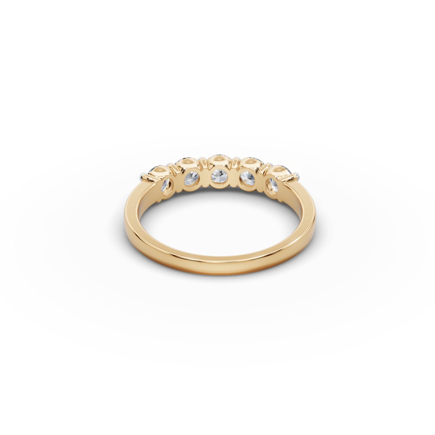 Brilliant Sparkle Round Lab-Grown Diamond Five Stone Ring in yellow gold