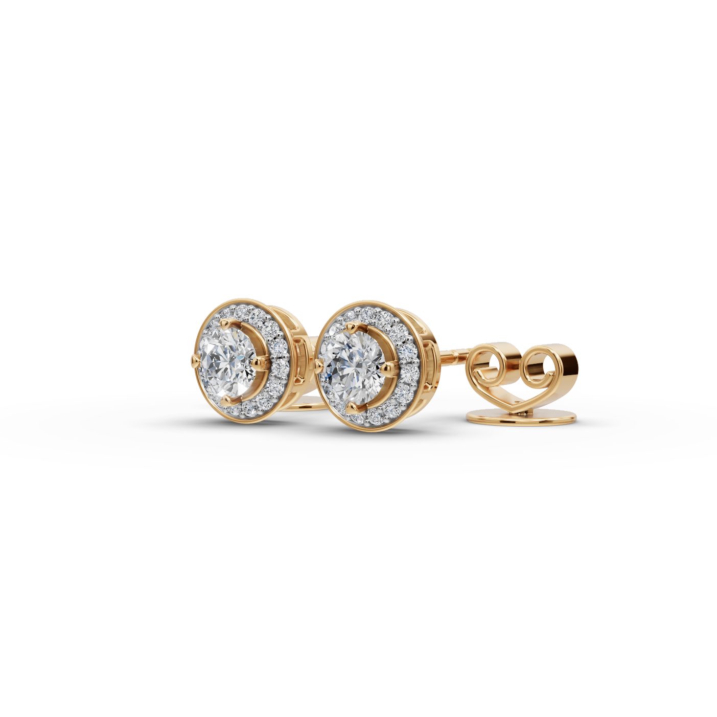 Endless Ember Round Lab-Grown Diamond Studs Earring in yellow gold