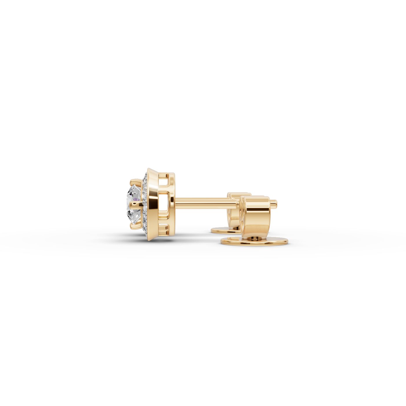 Endless Ember Round Lab-Grown Diamond Studs Earring in yellow gold