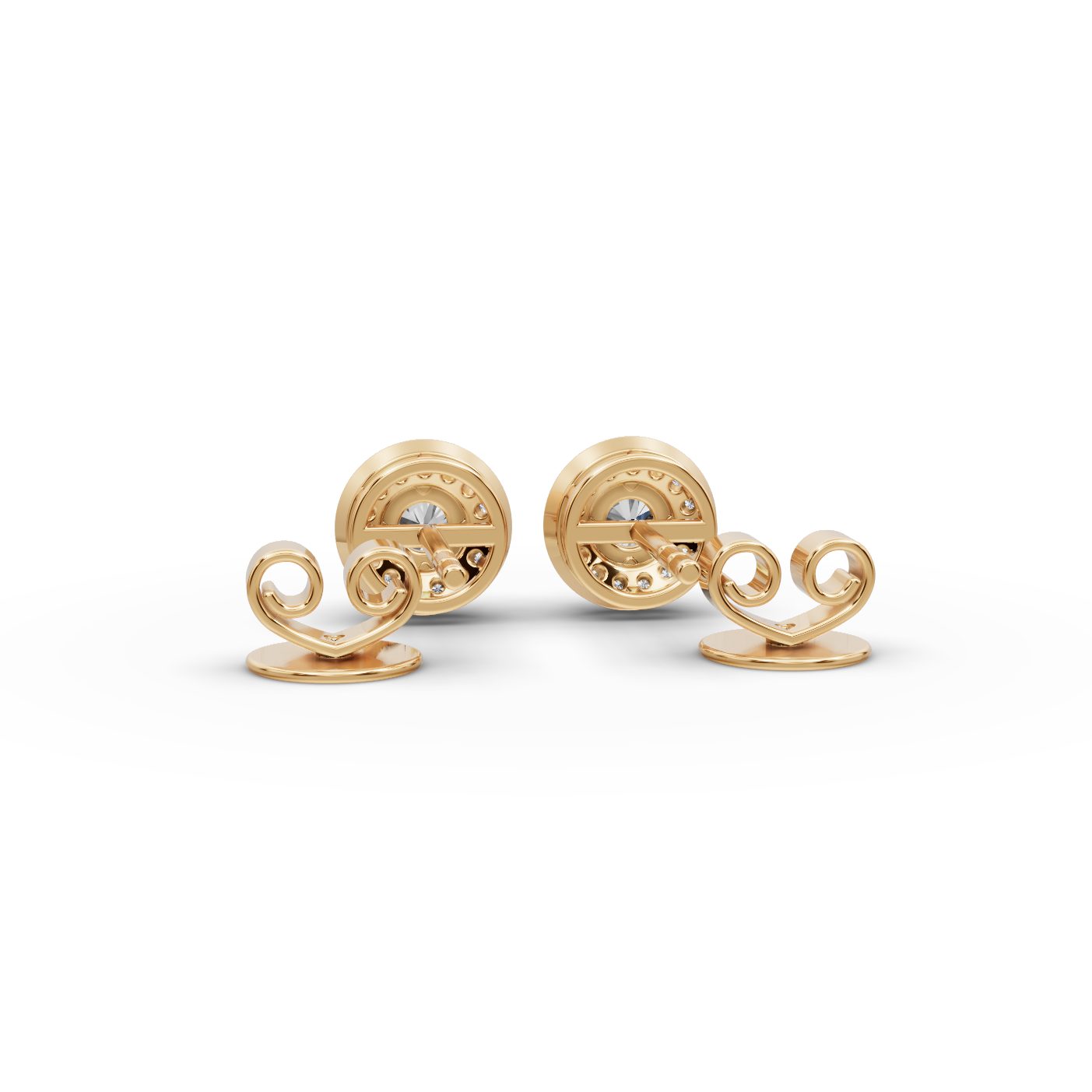 Endless Ember Round Lab-Grown Diamond Studs Earring in yellow gold