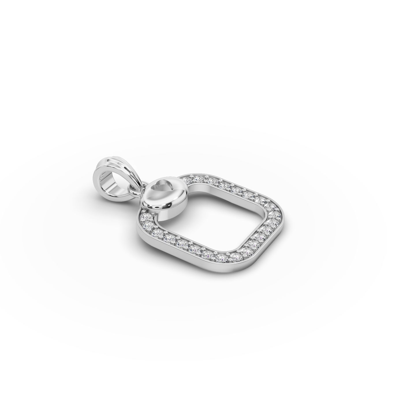 Classic Aura Heart Frame Lab-Grown Diamond Silver Pendant in silver