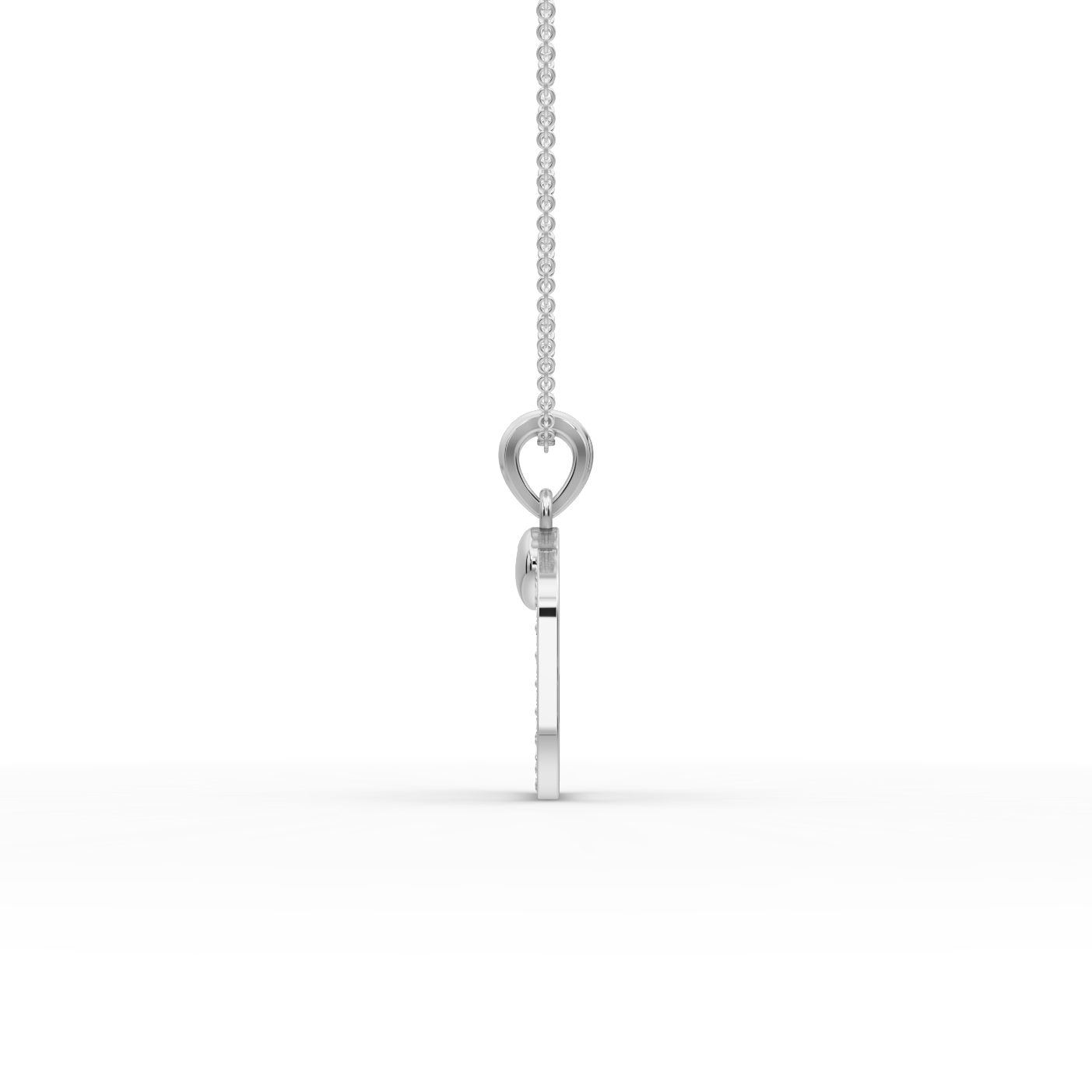Classic Aura Heart Frame Lab-Grown Diamond Silver Pendant in silver