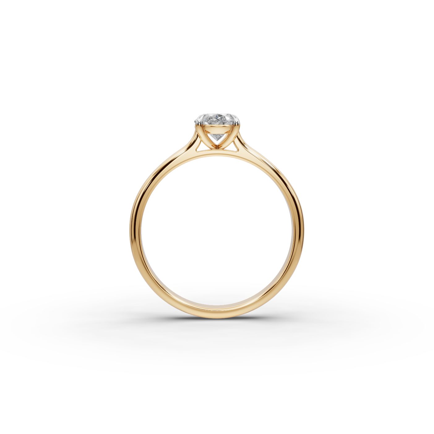 Everlasting Line Oval Lab-Grown Diamond Solitaire Ring in yellow gold