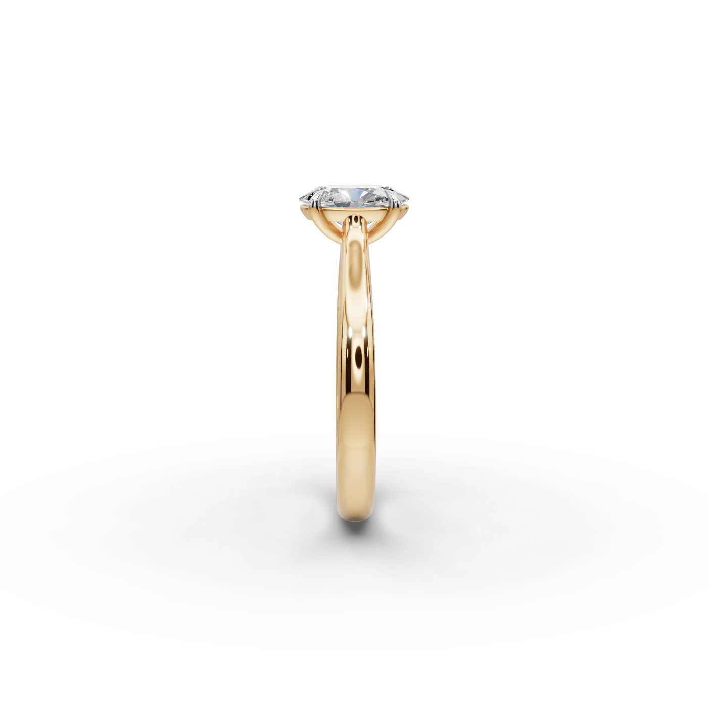 Everlasting Line Oval Lab-Grown Diamond Solitaire Ring in yellow gold