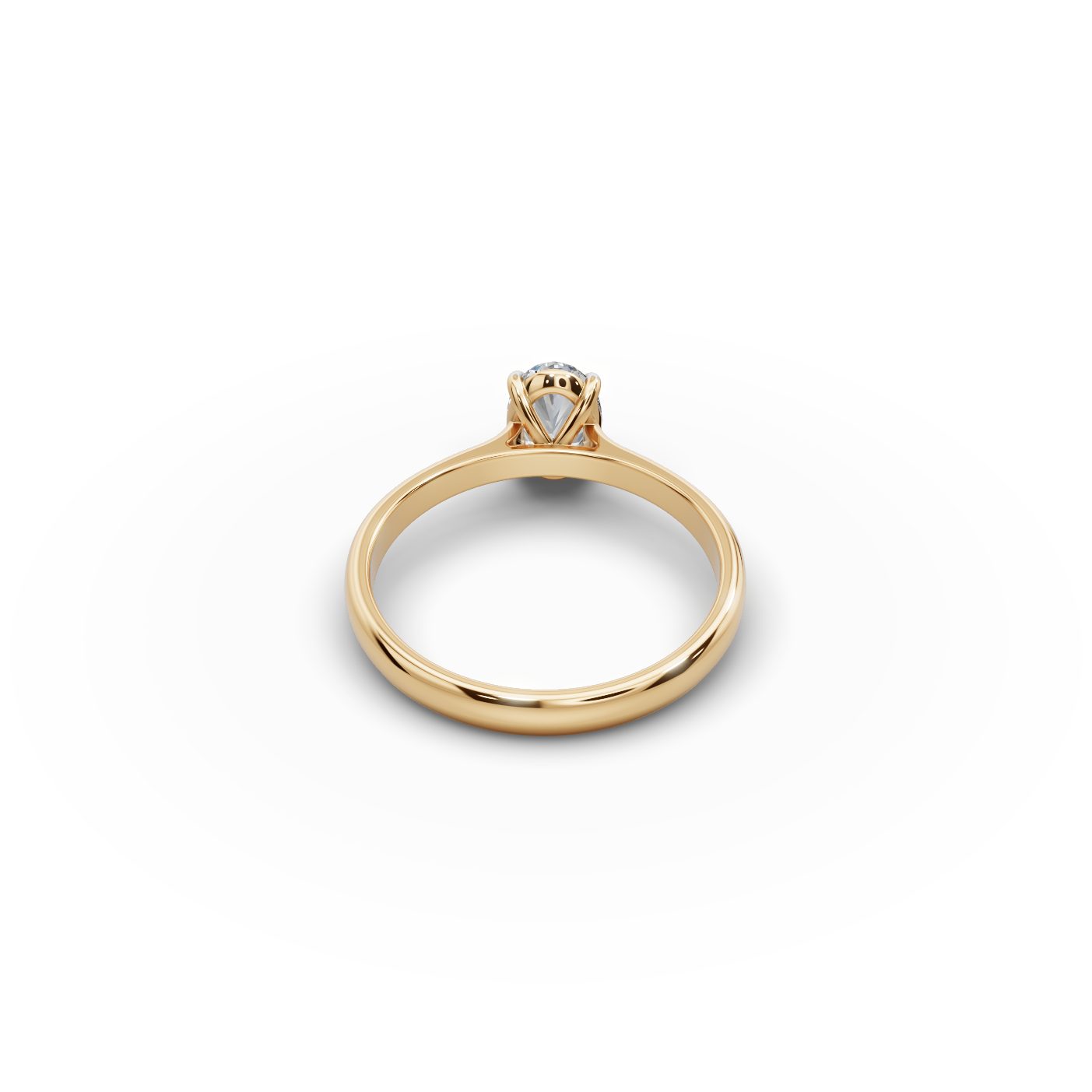 Everlasting Line Oval Lab-Grown Diamond Solitaire Ring in yellow gold