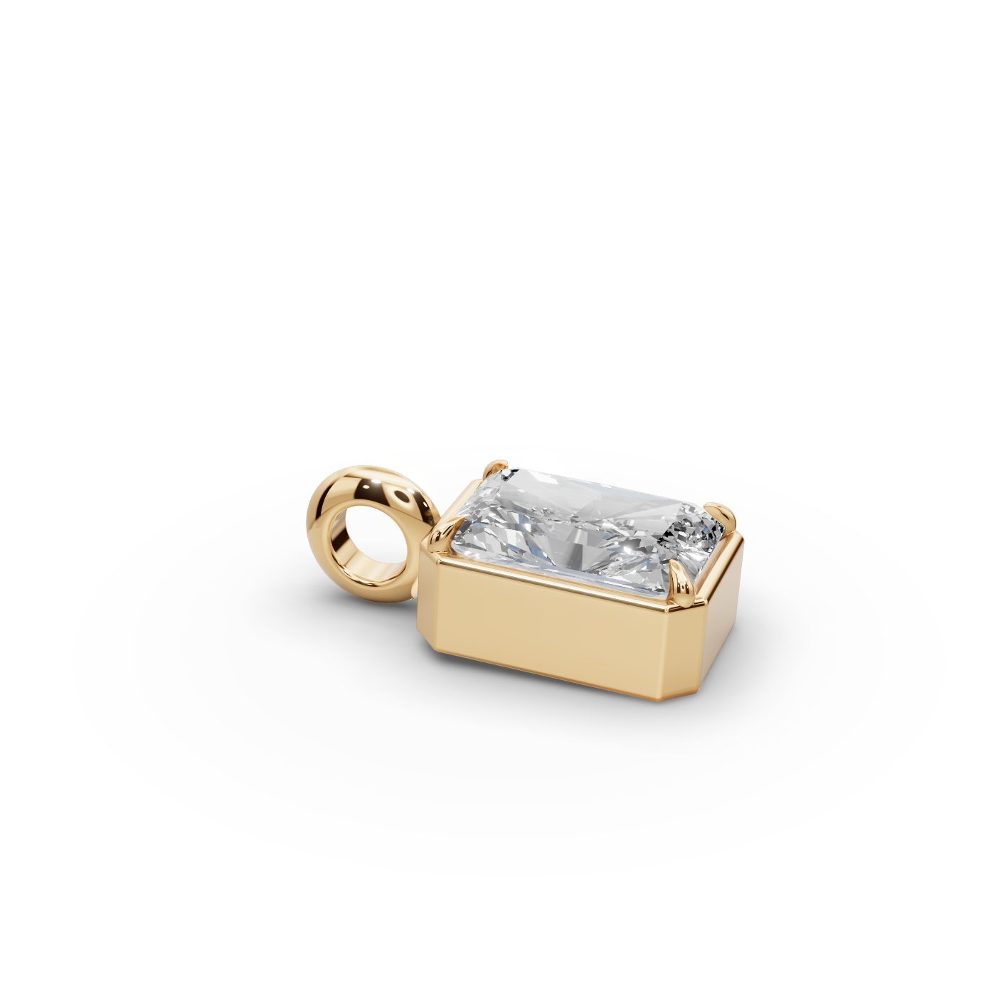 Endless Cascade Radiant Lab-Grown Diamond Solitaire Pendant in yellow gold