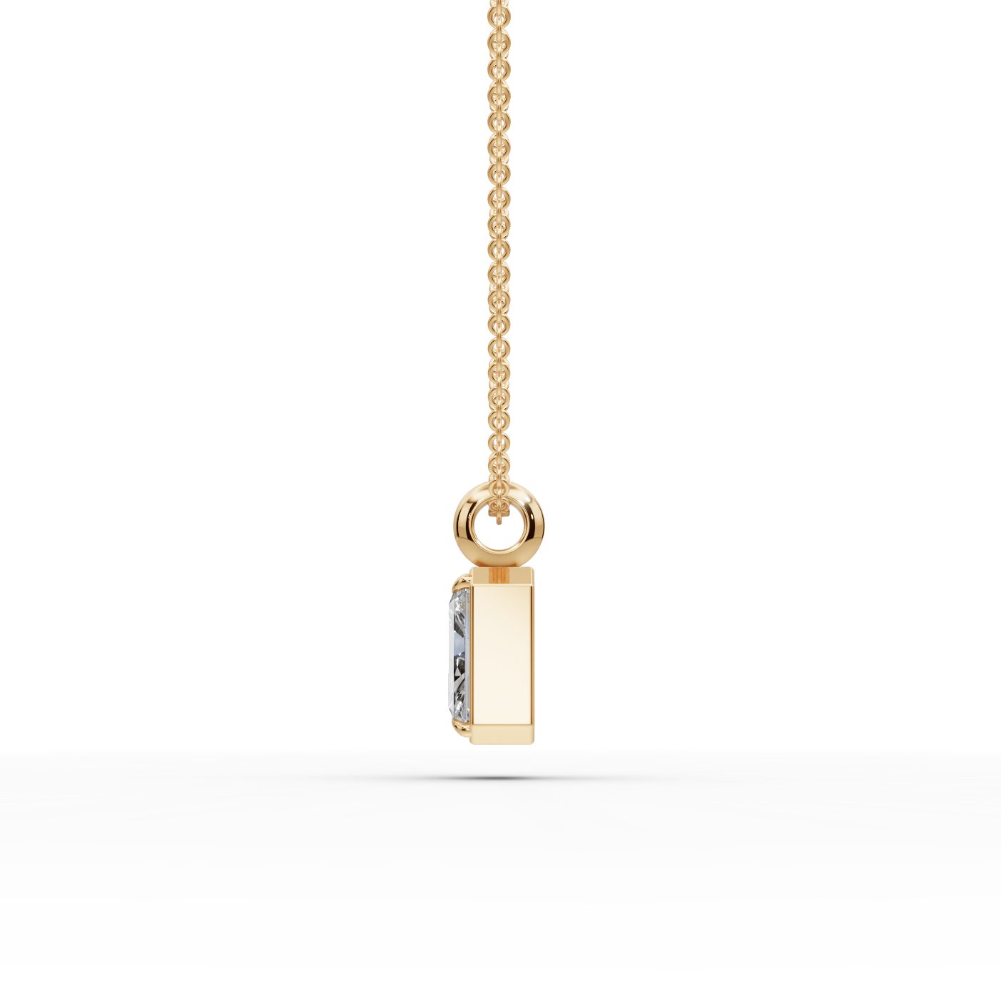 Endless Cascade Radiant Lab-Grown Diamond Solitaire Pendant in yellow gold