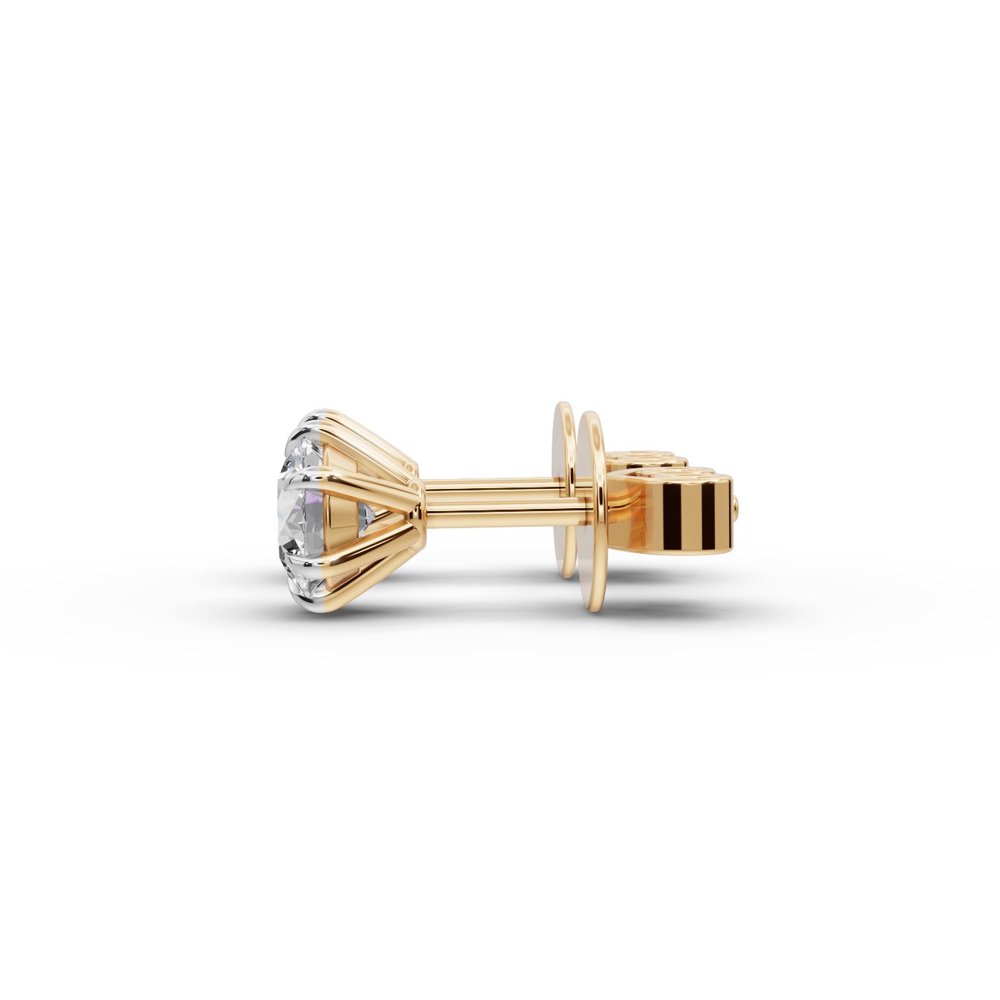 Luminous Whisper Round Lab-Grown Diamond Studs Earring in yellow gold