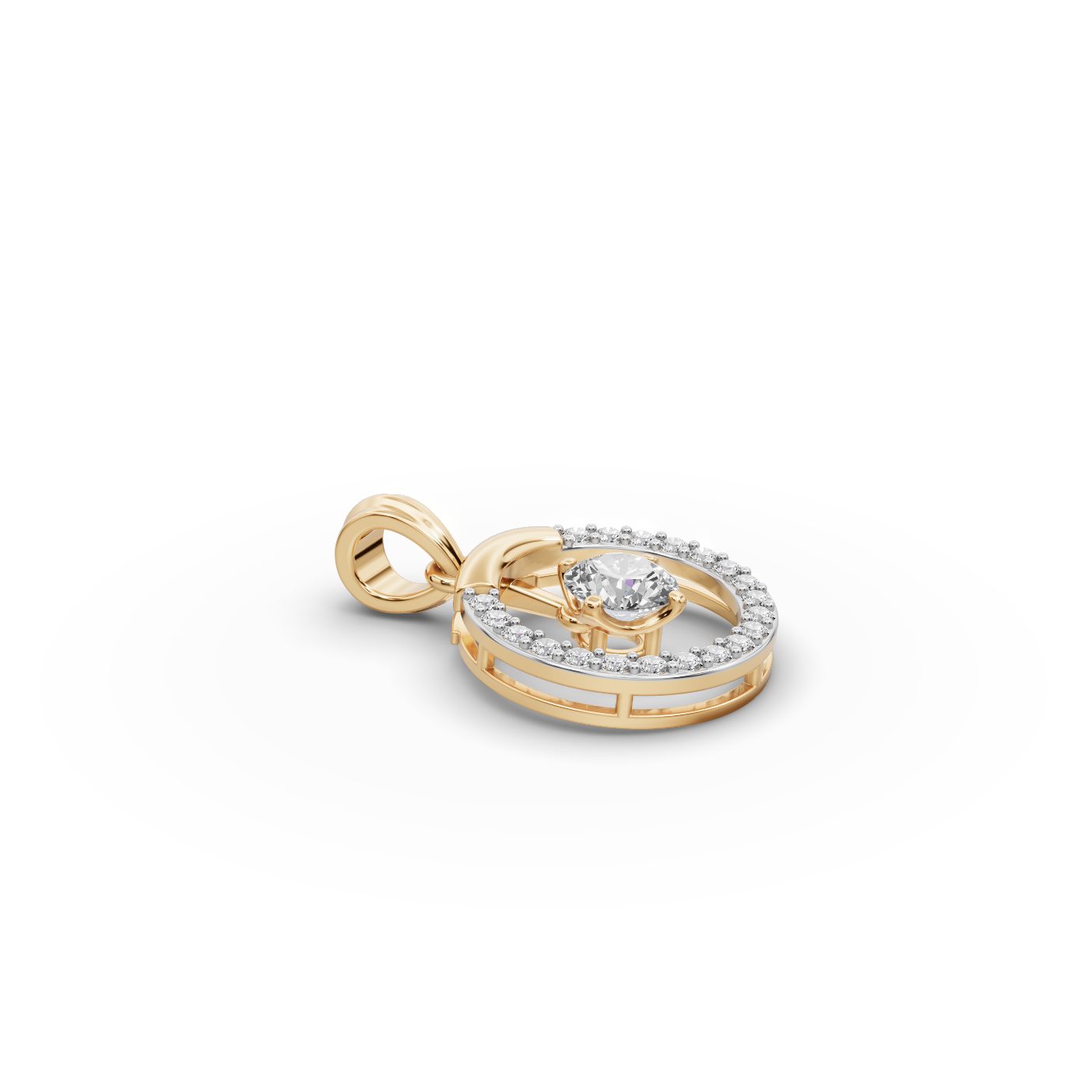 Classic Light Round Lab-Grown Diamond Solitaire Pendant in yellow gold