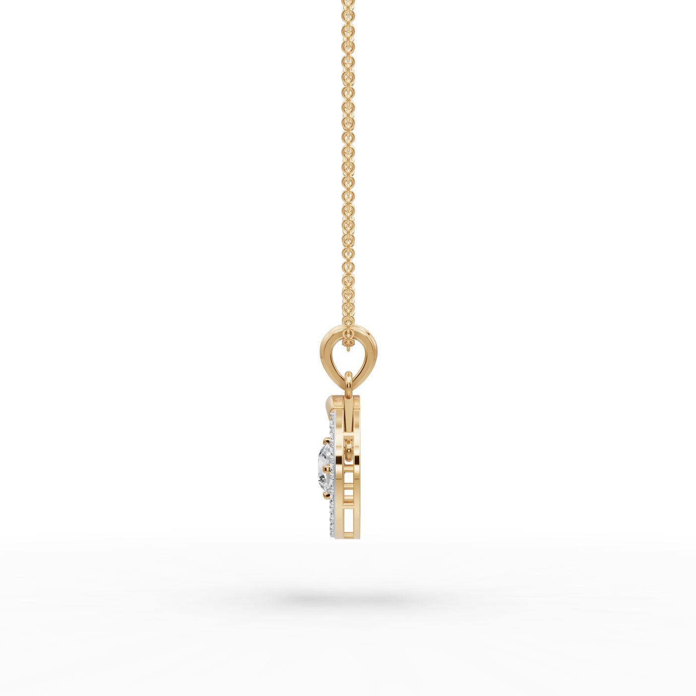 Classic Light Round Lab-Grown Diamond Solitaire Pendant in yellow gold