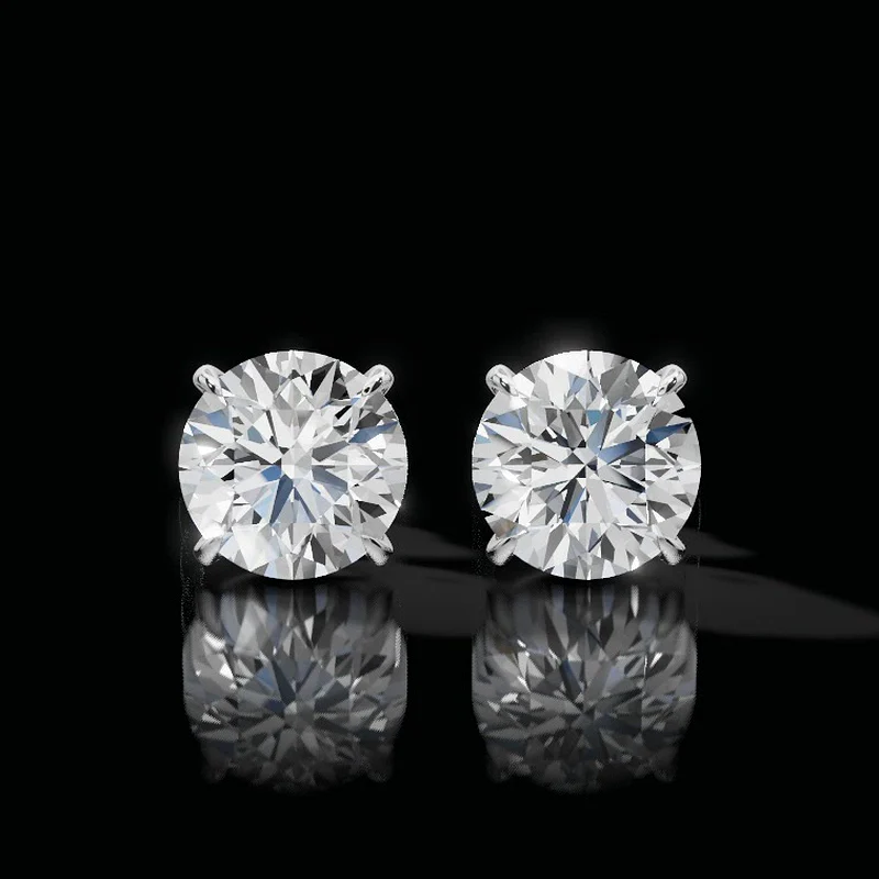 Serene Aura Round Lab-Grown Diamond Studs Earring