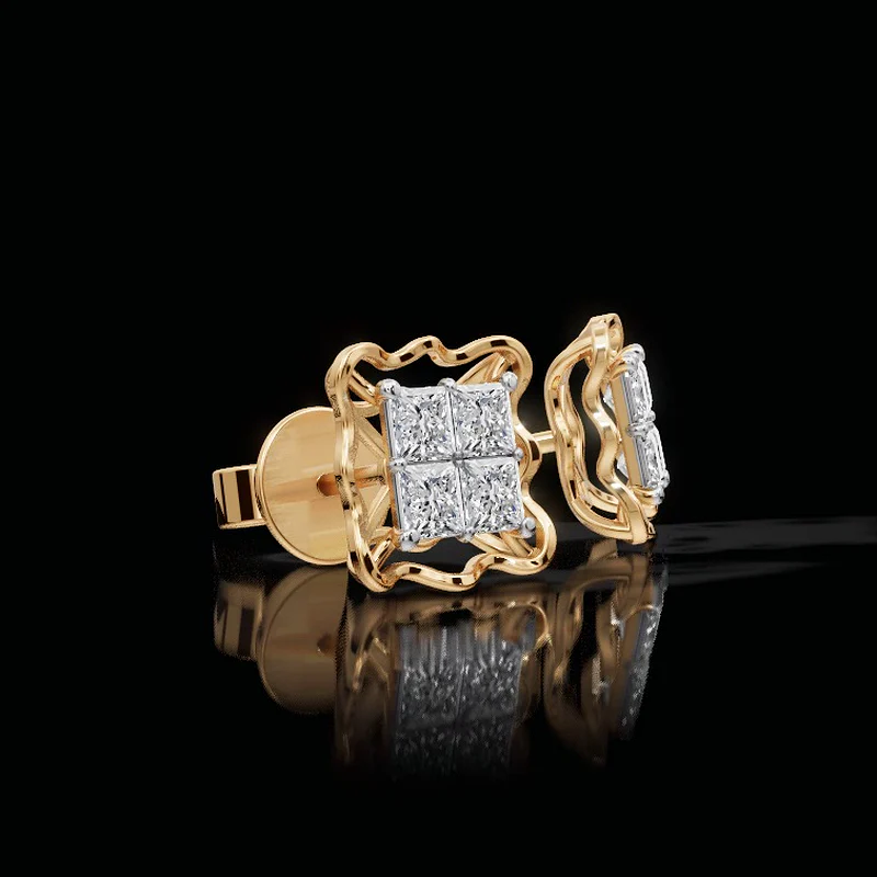 Regal Line Princess Lab-Grown Diamond Studs Earring